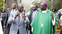 File image of President William Ruto and Archbishop Jackson Ole Sapit.